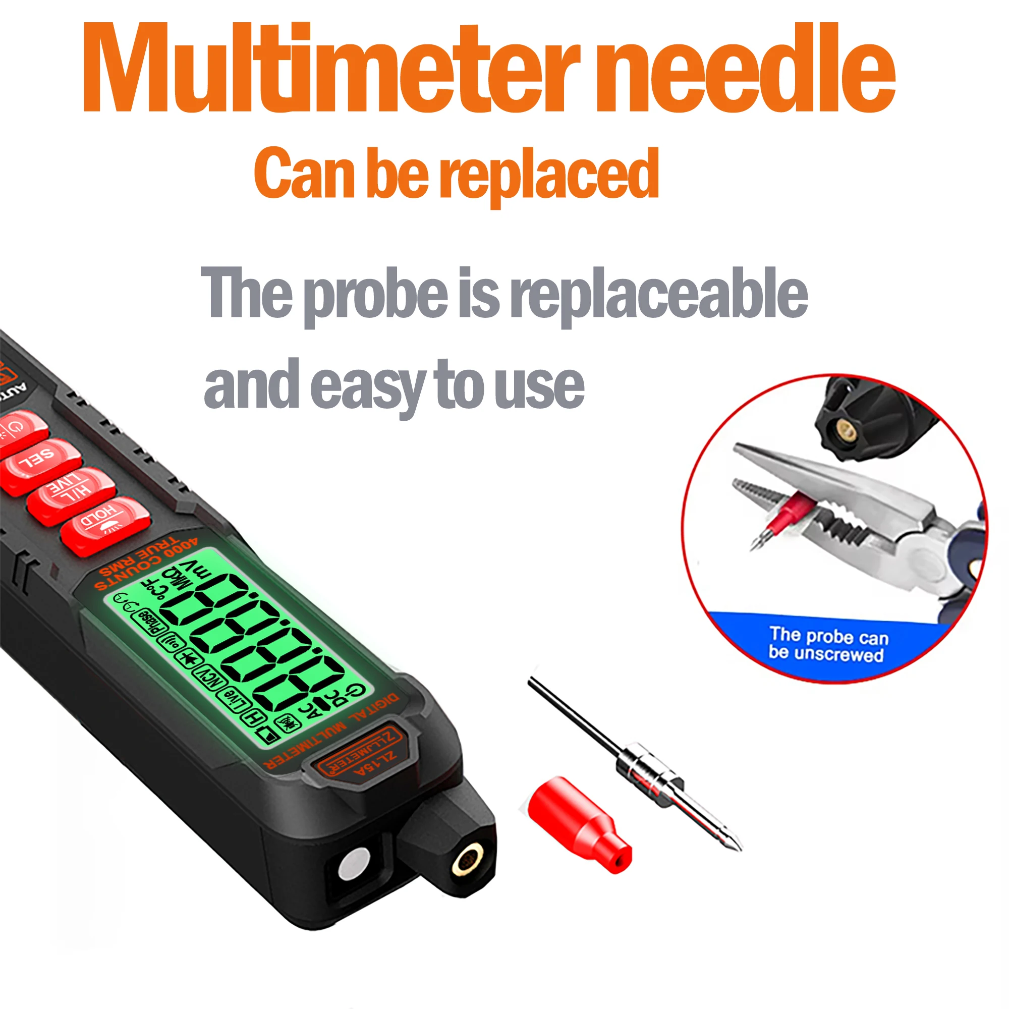 Smart Rechargeable Digital Multimeter True RMS 4000 Counts ADC AC Voltage Multimetro Color LCD Multitester Electrical Tool