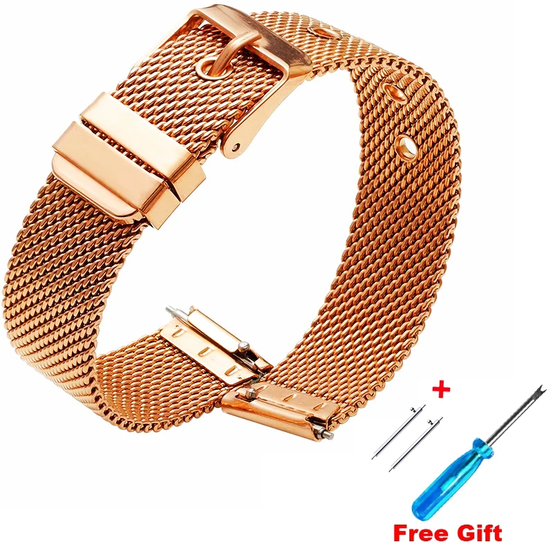 Quick release Milanese Watch band 10мм 12мм 14мм 16мм 18мм 20мм 22мм 316L Stainless steel Metal Watch strap ремешок для часов