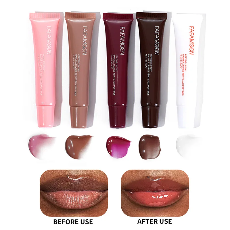 Waterlicht Dudu Lipspiegel Lipgloss 5-kleuren Hydraterende, Duurzame Waterlicht Perceptie Lipgloss Sexy Nude Lippenstift Lipmake-Up