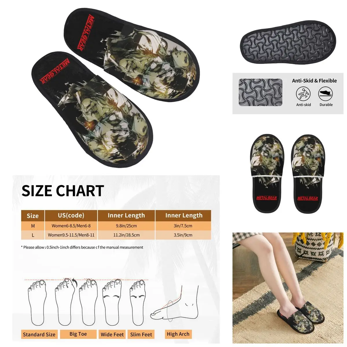 MGS1 Solid Snake Game Men Women Furry slippers,Warm printing pantoufle homme Home slippers