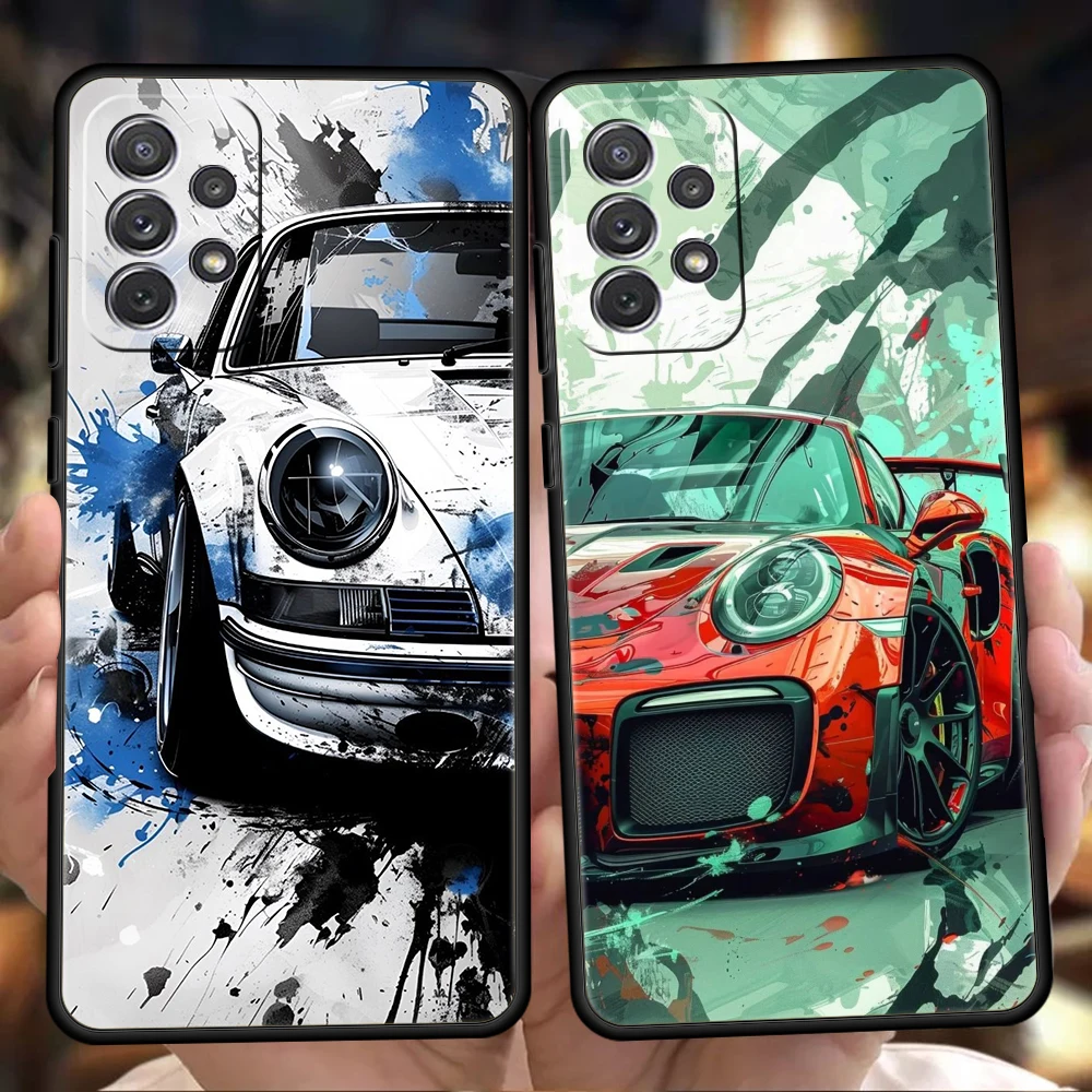 Phone Case for Samsung Galaxy A13 A15 A17 A22 A23 A25 A31 A32 A33 A35 A41 A51 A52 A55 5G Soft TPU Shell apan JDM Sports Cars Bag