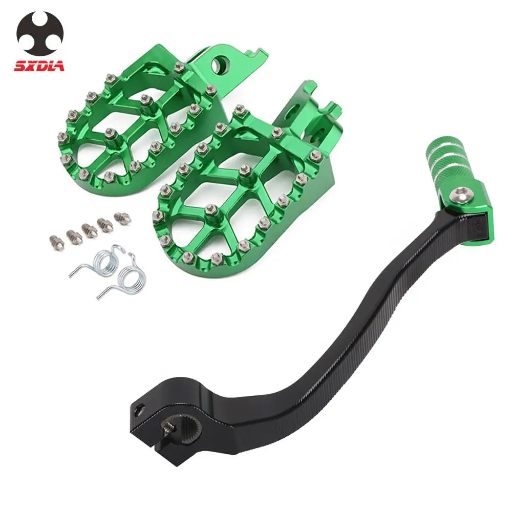 Motorcycle CNC Aluminum Gear Shift Lever And FootRest Footpegs Foot Pegs Pedals For KAWASAKI KX250F 2006 2007 2008 KX 250 F