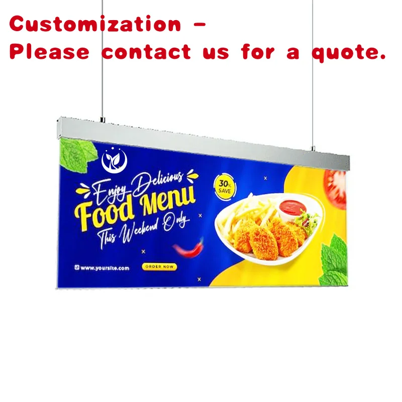 custom.Ultra-Thin Double Sided LED Light Box Supermarket Poster Ceiling Hanging Store Window Display Decorative Advertising