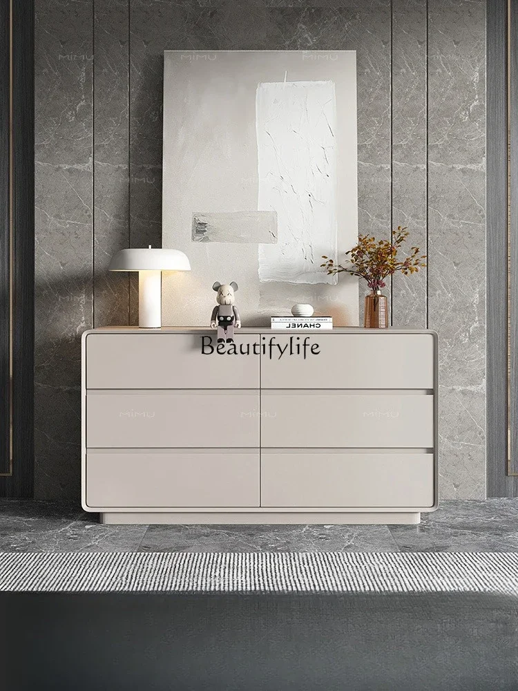 

D333 Italian minimalist solid wood five-bucket six-bucket cabinet, entrance locker, bedroom storage, bedside chest