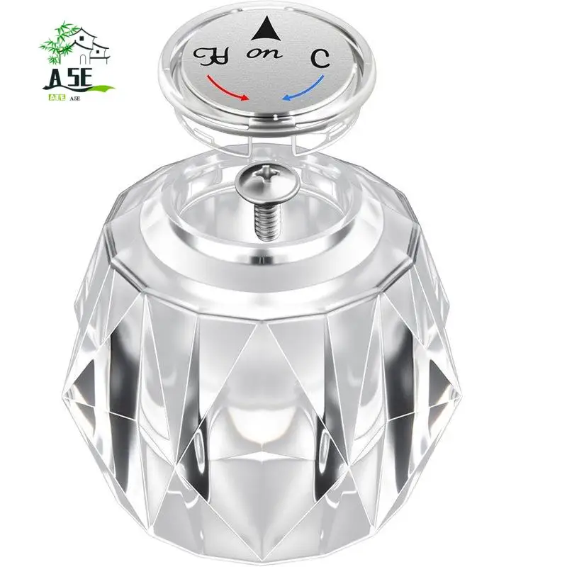 

A05E-RP2391 Shower Handle Replacement For Delta - Clear Acrylic Knob With Offset Hole - Compatible With RP212 Ball Assembly