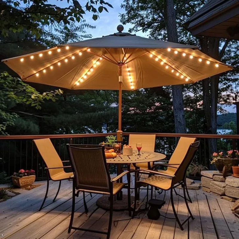 Outdoor Led Lights Strip Solar Energy Four Colors Umbrella Light Garden Lawn Waterproof Decor Lighting Lamps Camping Items Lamp