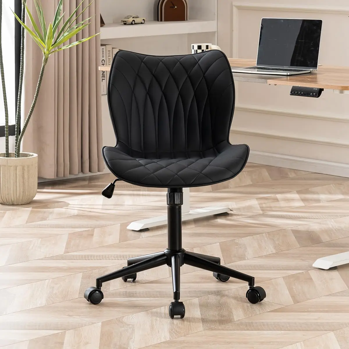 

Arml Desk Chair Comfy Office Chair With Wheels Home Ergonomic Task Chair Adjustable Computer Chairs Modern Faux Leather Swivel