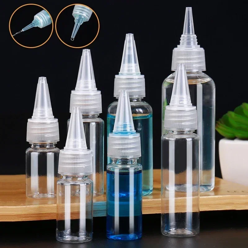 5Pcs 5/10/20/30/50/60/80/100/120/150/200/250ML Kunststoff Squeeze Dropper Flaschen Klar Sharp-mund Flasche Tinte Kleber Leere Behälter