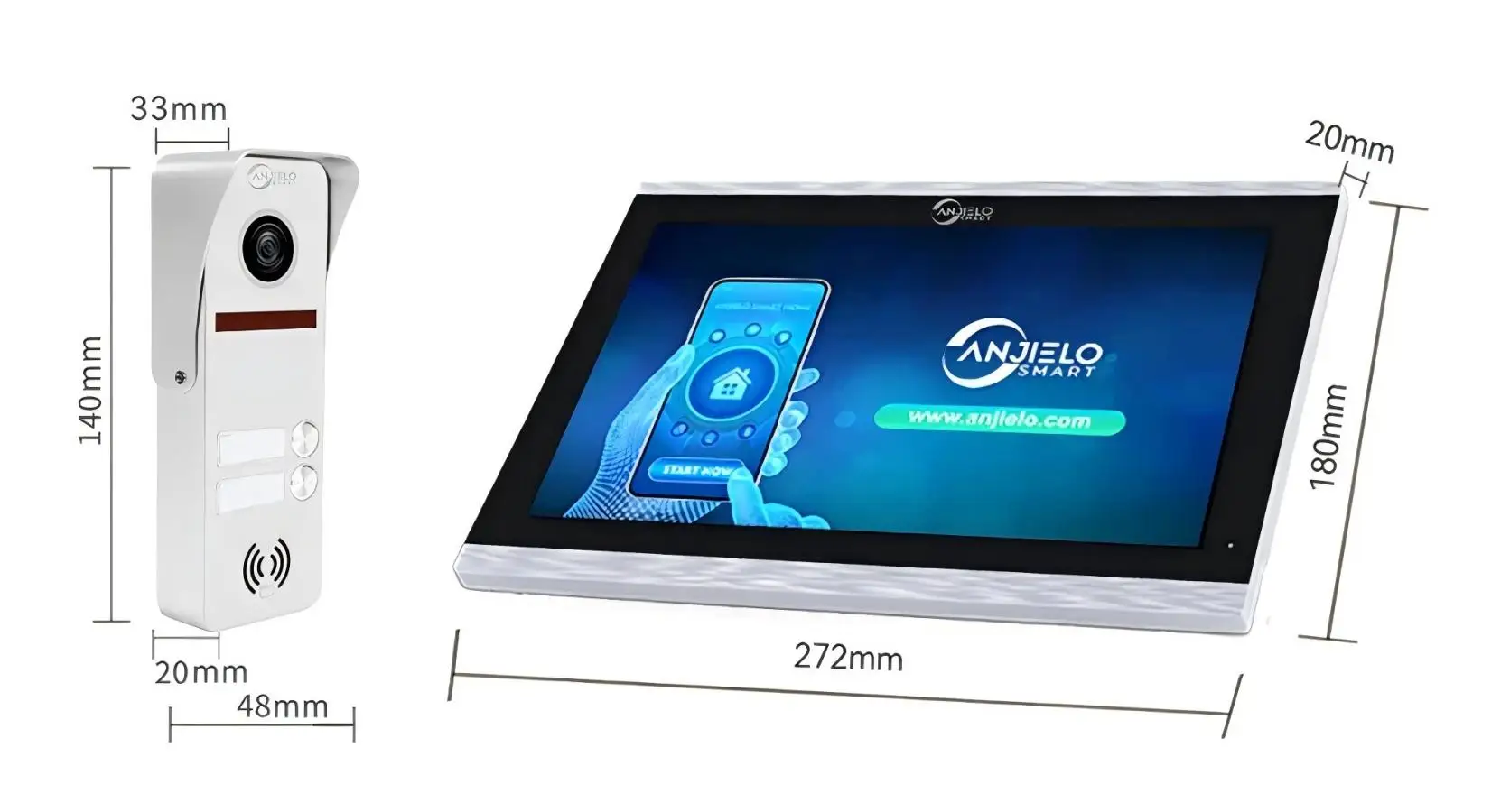 Wi-Fi домофон Tuya 10-дюймовое видео Tuya Умное домашнее видео 2 система дверного звонка 1080P 160 ° Проводная камера дверного звонка Full Touch Monito