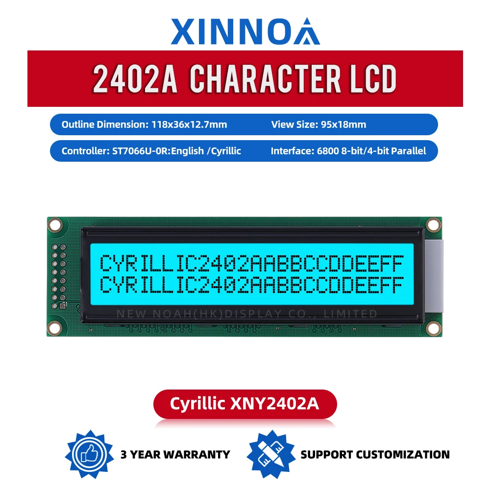 

Cyrillic Ice Blue Film Черные буквы 2402A 2402 Модуль ЖК-экрана 2*24 2X24 Многоязычный модуль ST7066U Модуль LCM