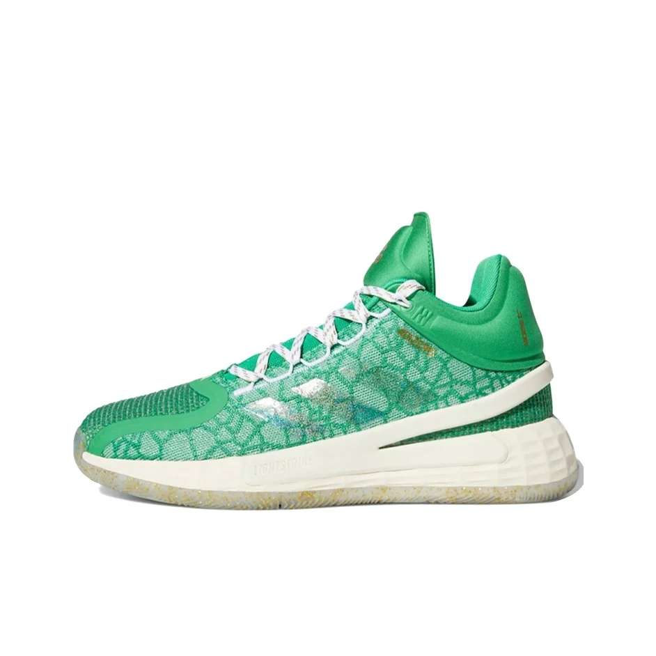 Adidas D Rose 11 Basketball Shoes Men's Low Top Green/White/Bright Yellow FZ0849
