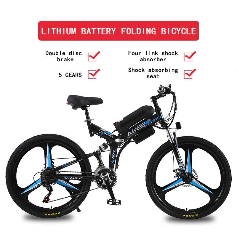 

26-inch Foldable Electric Mountain Bike 350W Brushless Motor 50km/h Aluminum Frame E-Bike for Outdoor Sports And Fitness