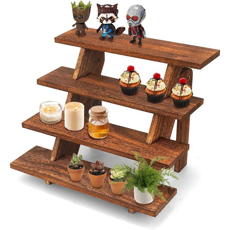 

Wooden cake display stand Wooden ladder desktop Multipurpose storage Flower stand