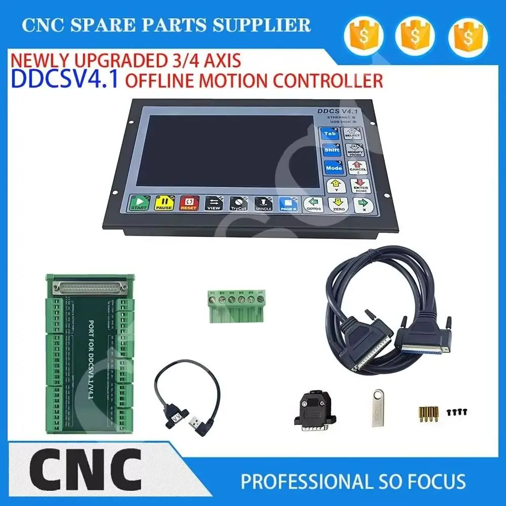 

CNC motion control system DDCSV4.1 /DDCSV3.1 upgrade engraving machine 3/4-axis controller, support G code and standard handwhee
