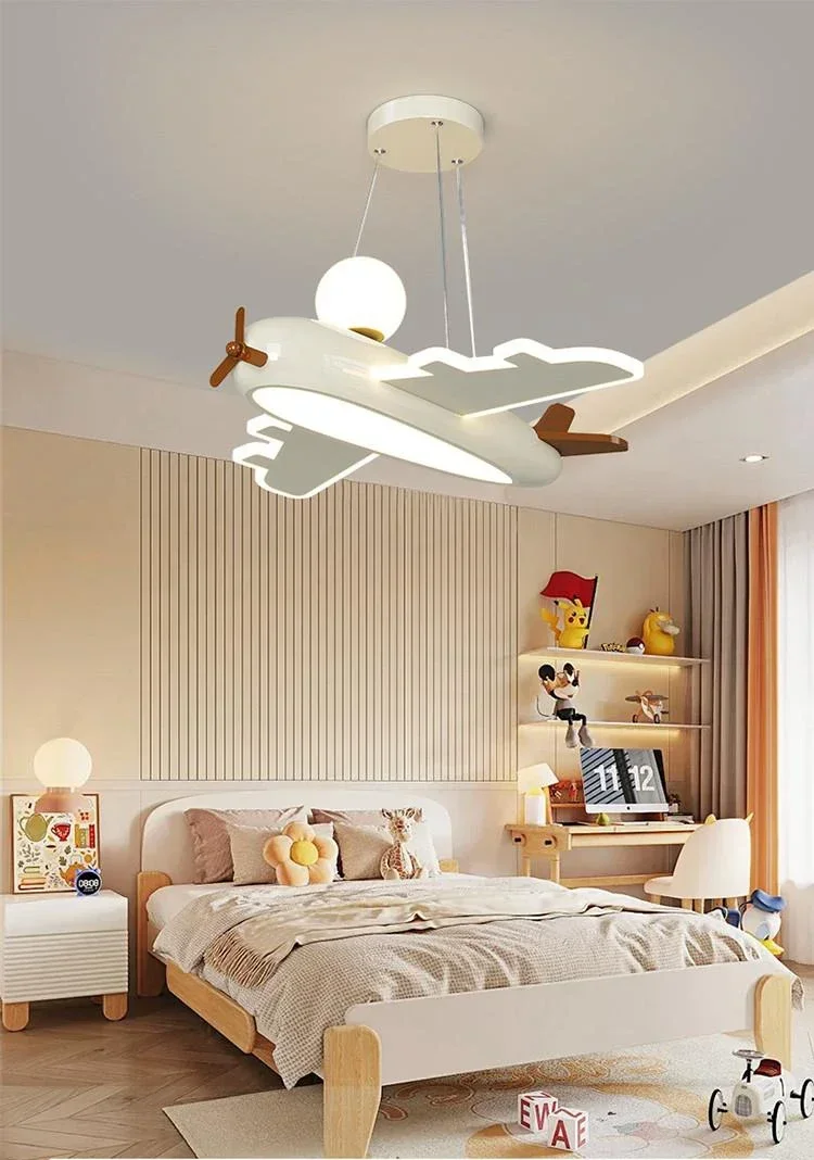 Flugzeug Deckenleuchte Cartoon Kinder Deckenleuchte Kreatives Design Led Weiß Lampe Wohnzimmer Esszimmer Baby Kinderzimmer Zimmer Dekor Lampe – Detail 19