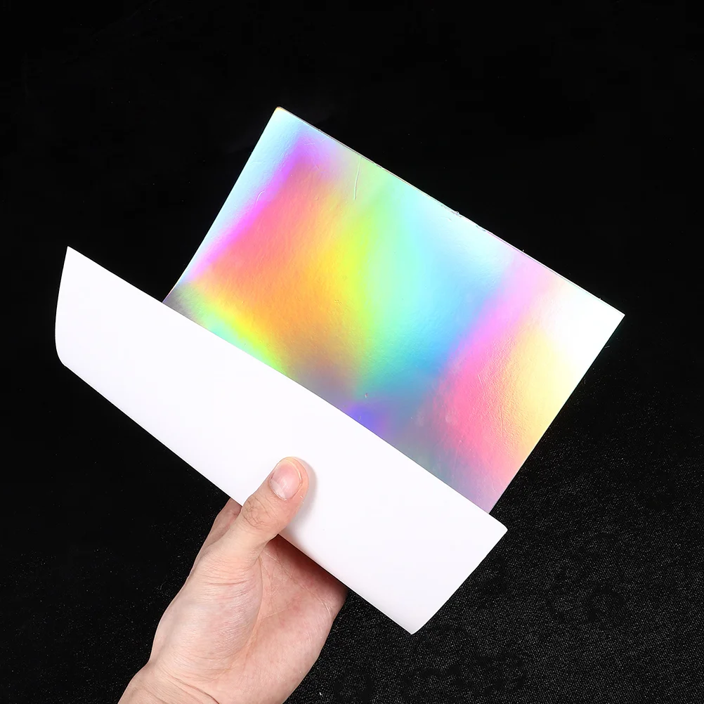 10 Sheets Cardstock Paper Metallic Rainbow Cardboard Handcraft Holographic for Thick Child