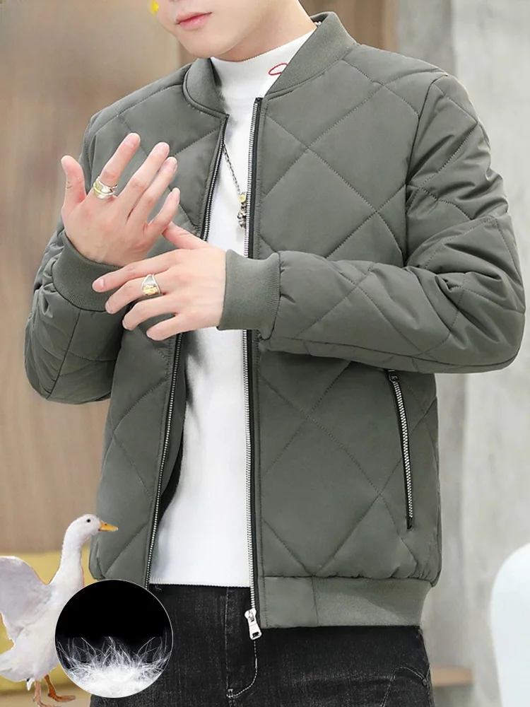 ملابس خارجية شتوية من القطن مبطنة من Thiened Fce للرجال خفيفة الوزن ومسامية وطويلة وياقة بيسبول معطف مكسيكي B... #1