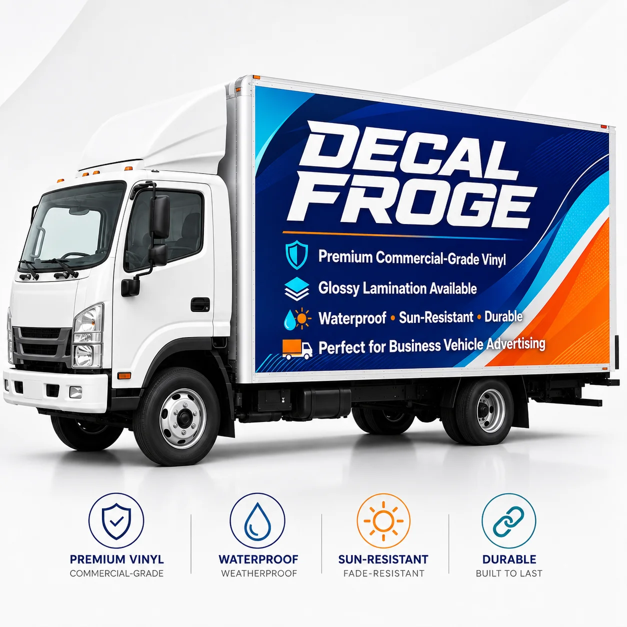 

Custom Large Business Vehicle Advertising Decal Premium Vinyl Truck Trailer Service Car Logo Sticker with Phone Website QR Code
