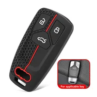 Silicone Keychain For Car Keys Case Holder Key Cover For Audi Q5 Q7 TT A4 B9 A5 A6 8S 8W 4M S4 S5 S7 TTS TFSI RS Car Key Case