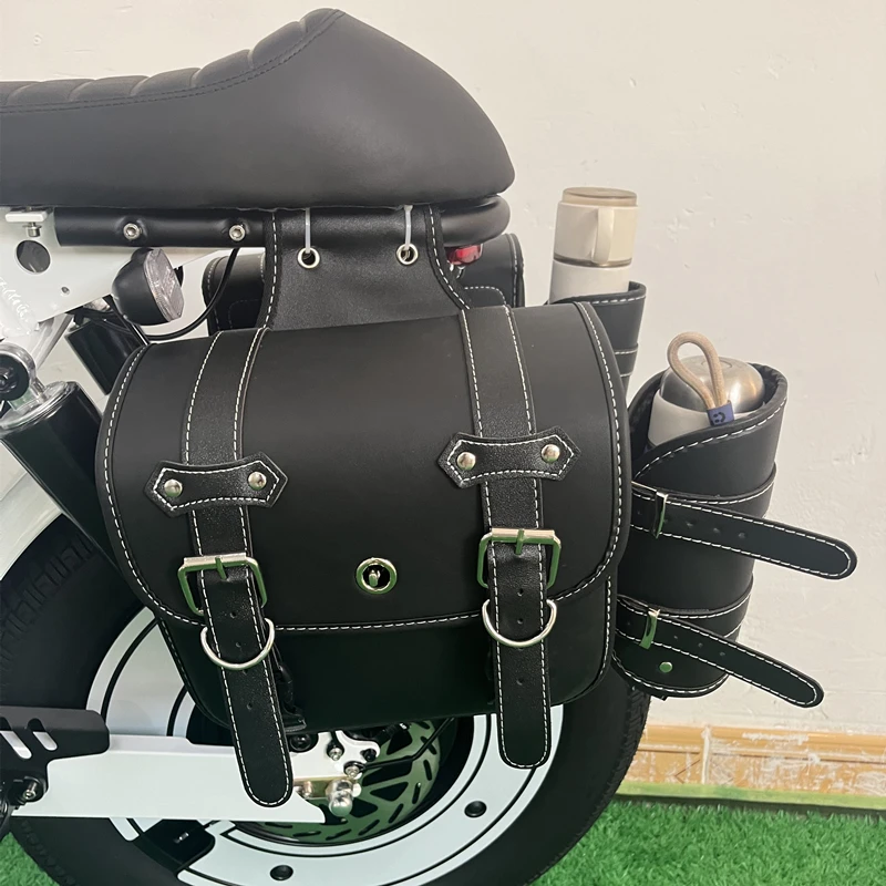 

HImoto American version of Black Knight Special for electric bicycles Two side bags Storage leather decorative hanging bag