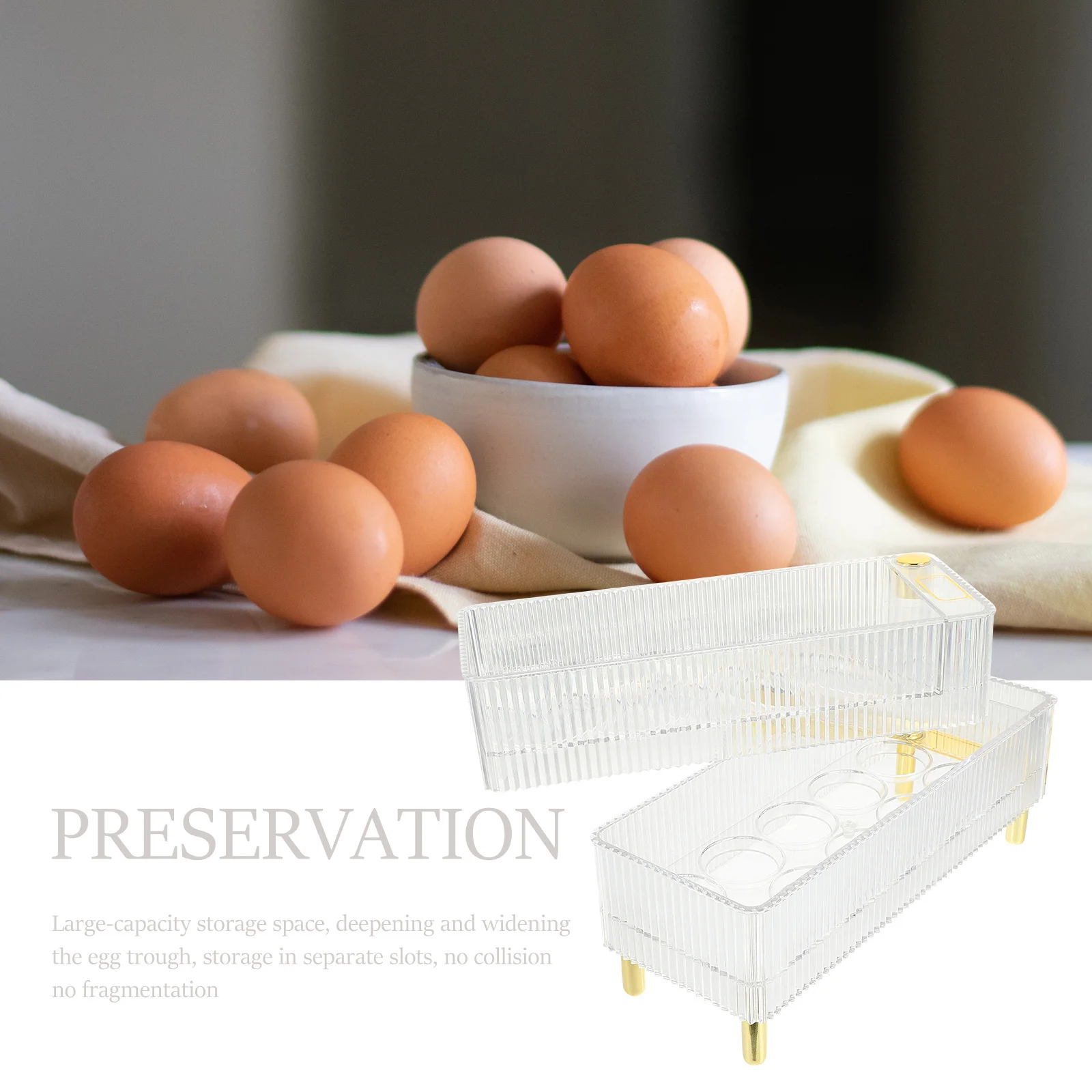 

Egg Storage Box Double-Layer Durable High-Grade Pet Egg Organizer for Refrigerator Kitchen Storage Rack Eggs Holder