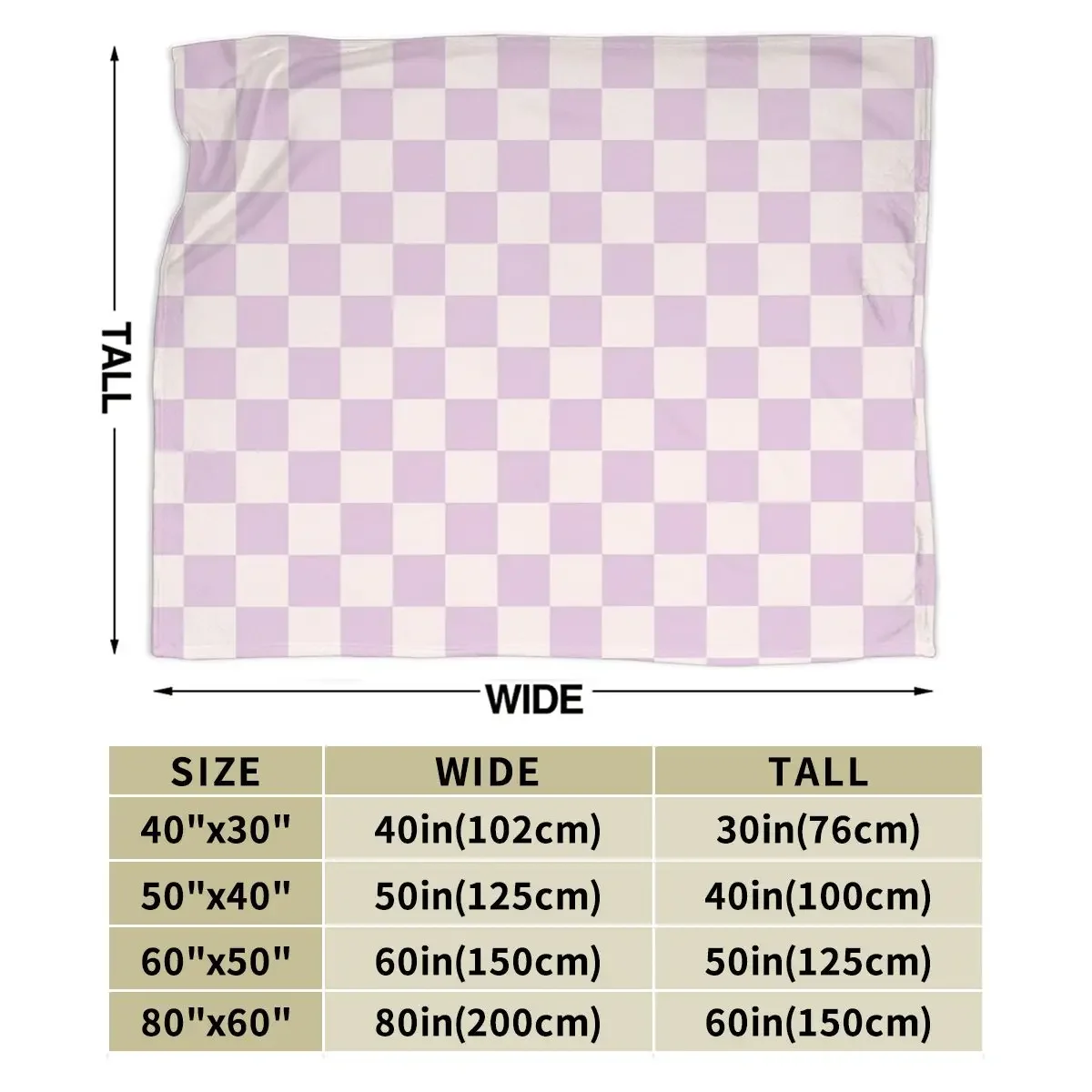 Checkerboard Check Checked Pattern In Light Lilac Purple Pink Blanket Soft Warm Flannel Throw Blanket Bedding for Bed Home Couch