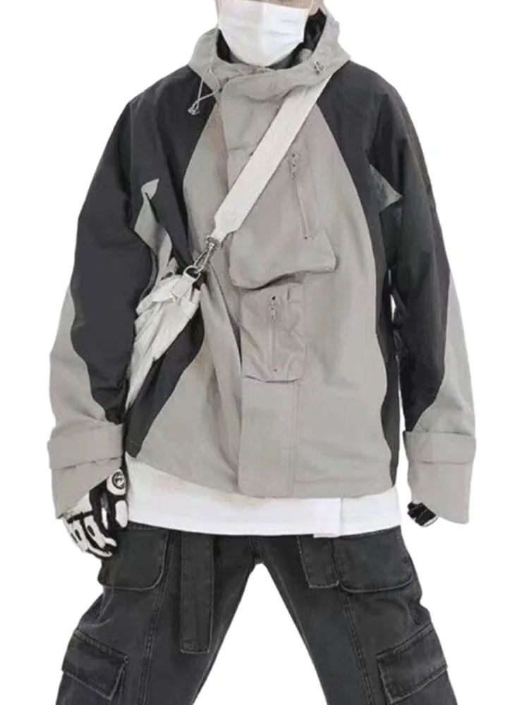 

Vintage Outdoor Y2k Streetwear Jackets Men Women Oversized Spring Hooded Harajuku Windbreaker Coat Korean Chic Outerwear
