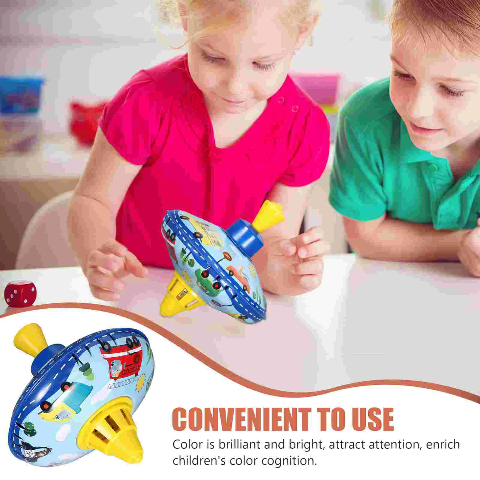 Tin Spinning Top Funny Kid Toy Sturdy Rotating Classic Plaything Filler Jacket Bright Color Iron Sheet Child