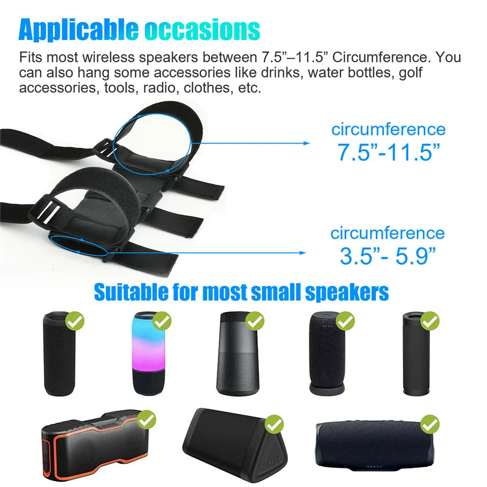 Portable Bicycle Speaker Fixed Strap Speaker Mount MTB Road Bike Bottle Cage Golf Cart Speaker Bicycle Bottle Holder