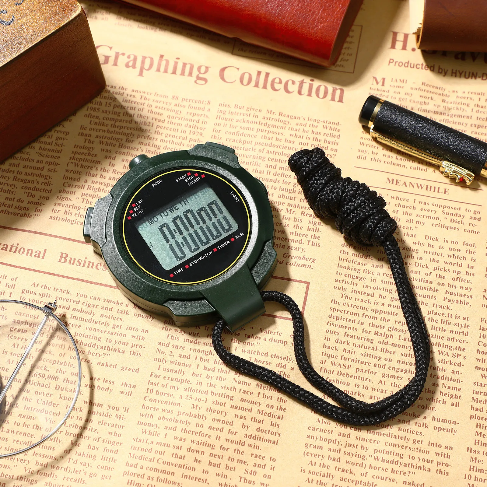 

Профессиональный светящийся секундомер для тренировок, легкий портативный таймер для матчей, многофункциональный цифровой спортивный секундомер