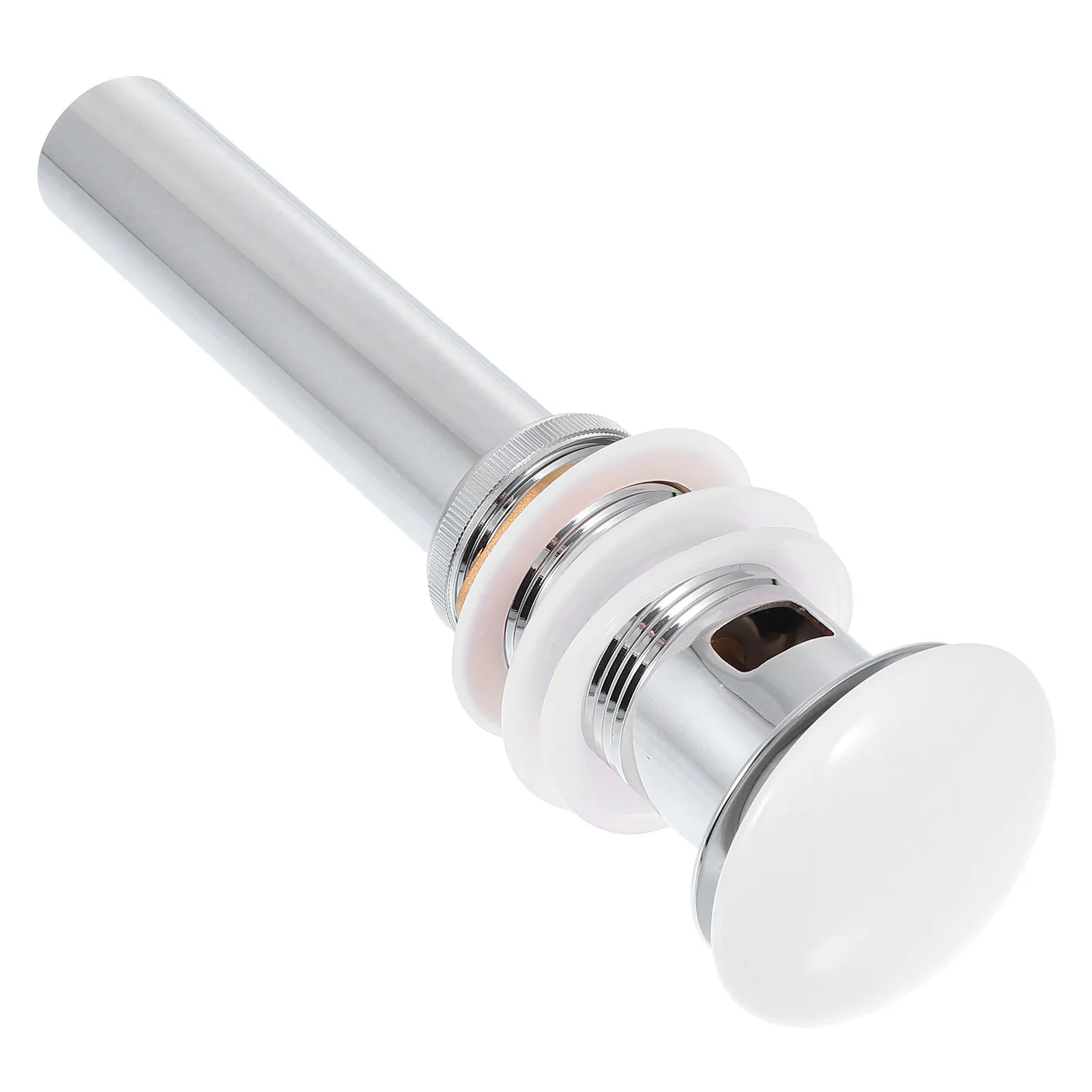 

Professional Slotted Drain Device Pops Up Waste Plug Copper Sink Stopper for Basin with Overflow Easy Drain Strainer