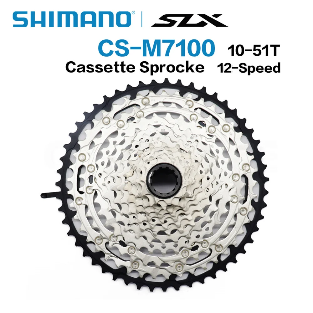 

SHIMANO DEORE SLX M7100 12 Speed CS-M7100 12V 10-51T Cassette Micro Spline MTB Cassette Sprocket Flywheel Original Bike Parts