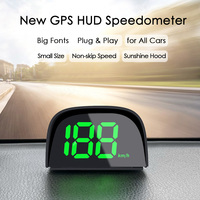 Car GPS HUD Digital Speedometer Display Green Light Plug and Play Big Font Car Electronics Accessories for All Cars