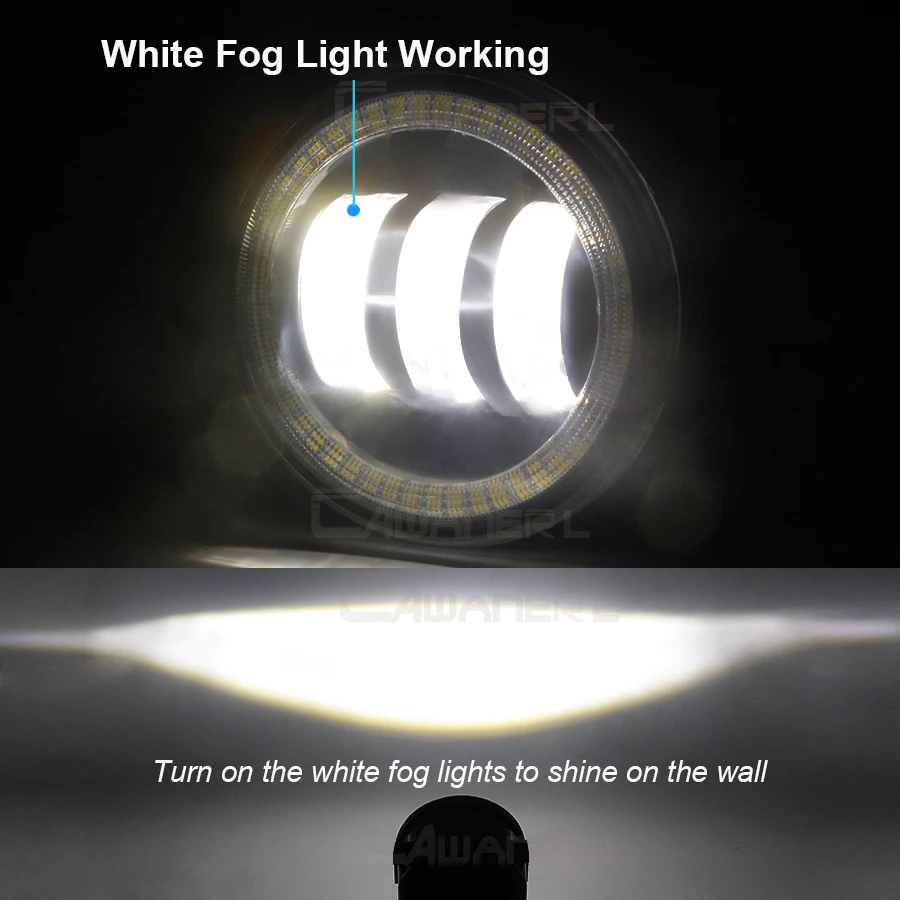 2 Pieces H11 Car Front Bumper LED Fog Light Assembly Angel Eye Daytime Running Lamp DRL 30W For Nissan Note 2006 2007 2008 2009 - view 4