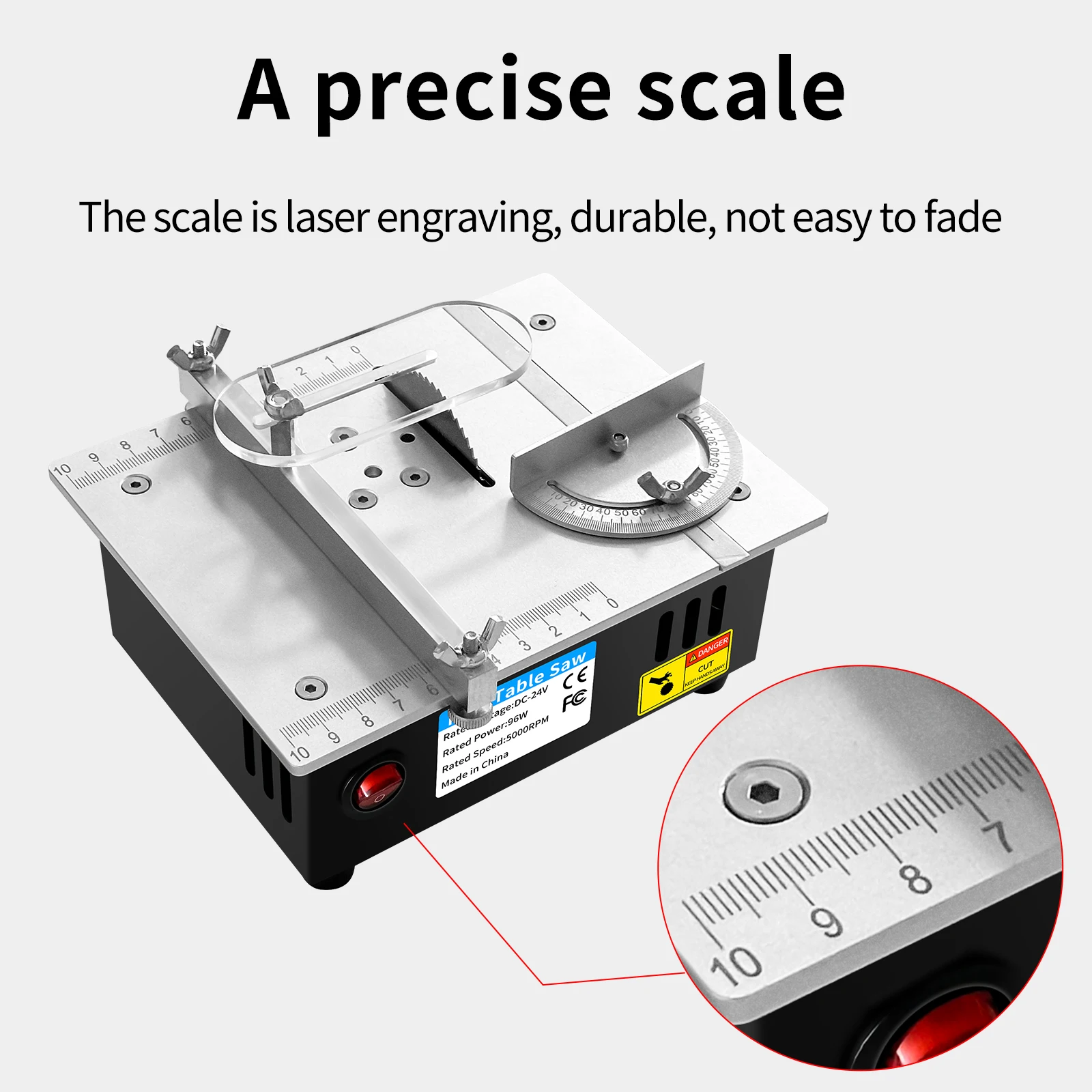 DIY Mini Table Saw 96W 5000RPM Compact Cutting Machine For PCB Wood Acrylic Aluminum with Adjustable Speed EU/US Plug ﻿ view 2