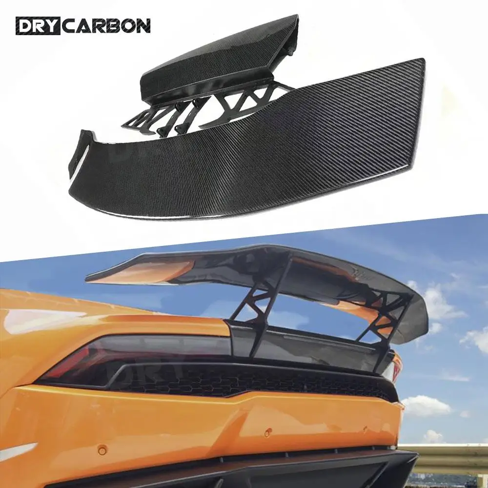 

for Lamborghini Huracan LP610 LP580 2014-2018 D style Spoiler Dry Carbon Fiber Rear Trunk Spoiler Racing Boot Wings