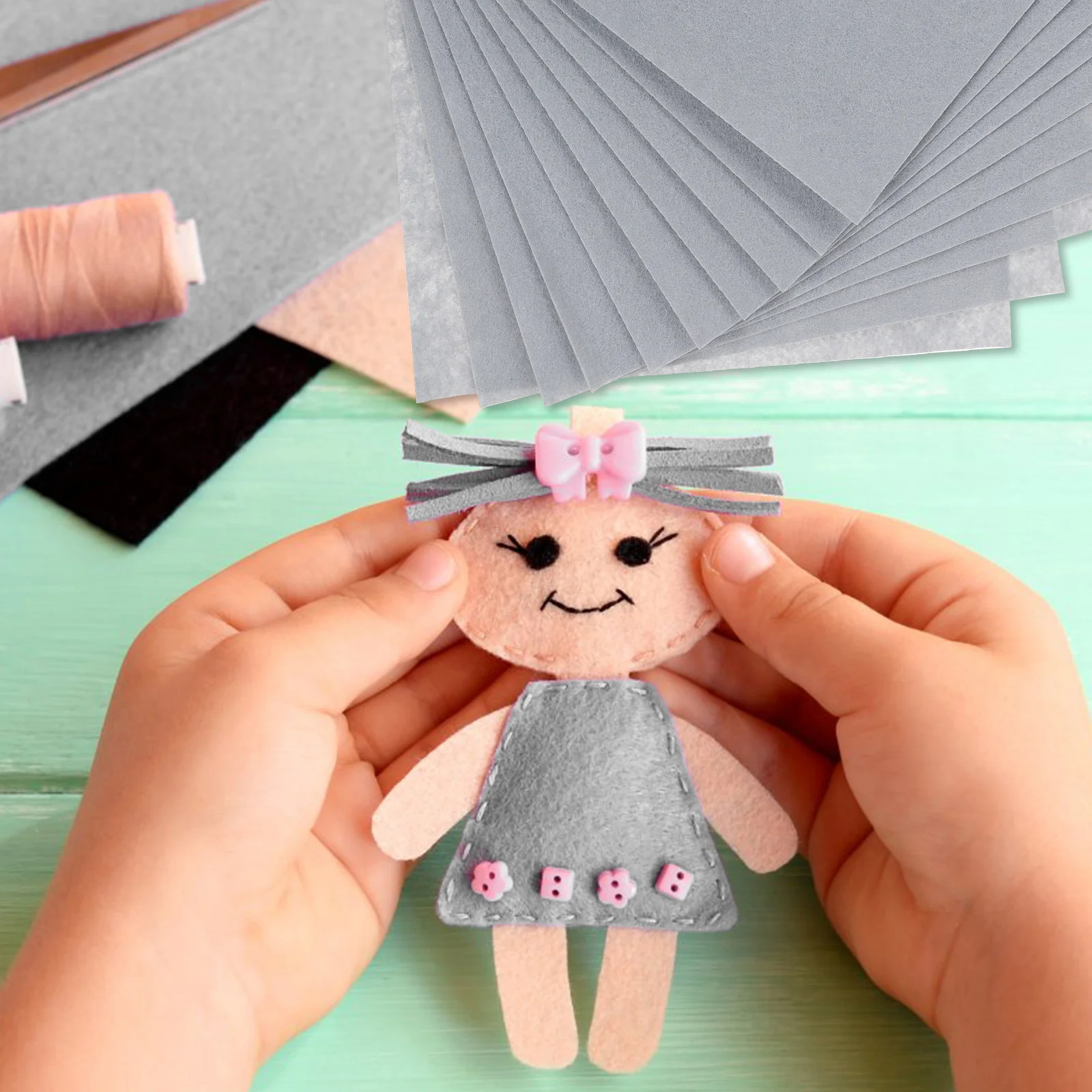 

20pcs Felt Cloth Material Stiff Squares Craft Making Fabric Sheets for DIY Sewing Decoration School Manual for decoration