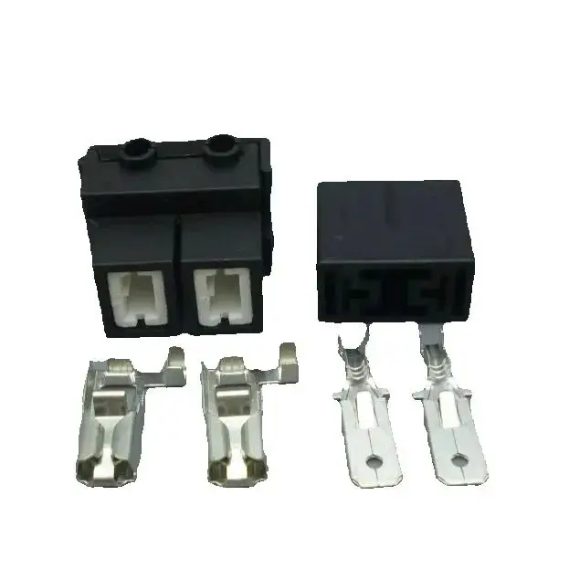 shhworldsea H7 6.3mm 2p ceramic bend angle bulb socket male female plastic holder connector +terminals
