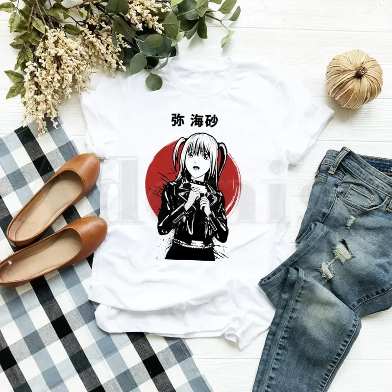 

Retro Death Note Misa Amane Japan Women Cartoon Mom Summer Print Lady T-shirts Top T Shirt Ladies Womens Graphic Female T-Shirt