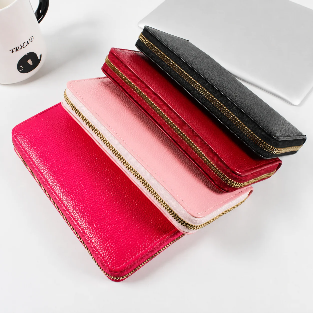 Long Wallet Large Capacity Long Women'S Wallet Card Cash Wallet Solid Plain Embossed For Home Storage Tote Bag Daily Commuting