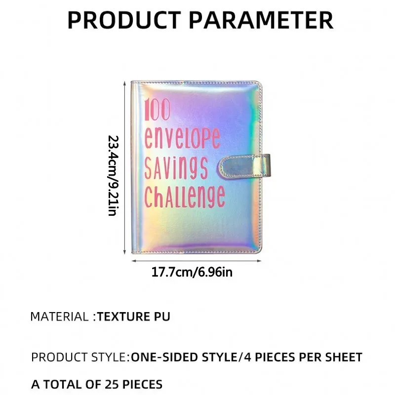 100 Days Challenge Money Saving Envelope Budget Book Binder File Folder Data Book Students Stationery Office Storage Booklet - view 2