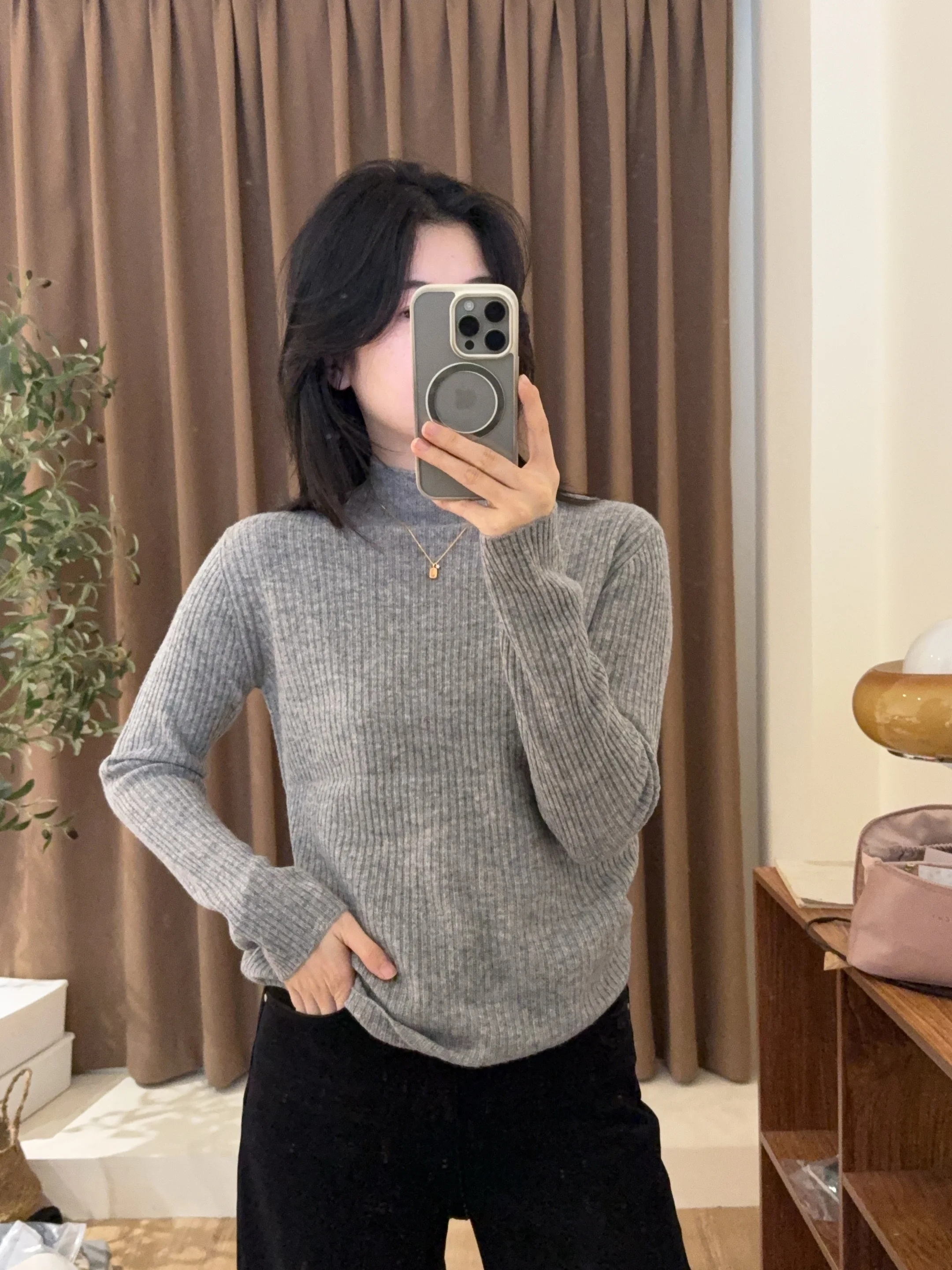 

Свитер из чистой шерсти, трикотажный, женский, базовый слой, повседневный, классический крой, зимняя коллекция, нижняя одежда