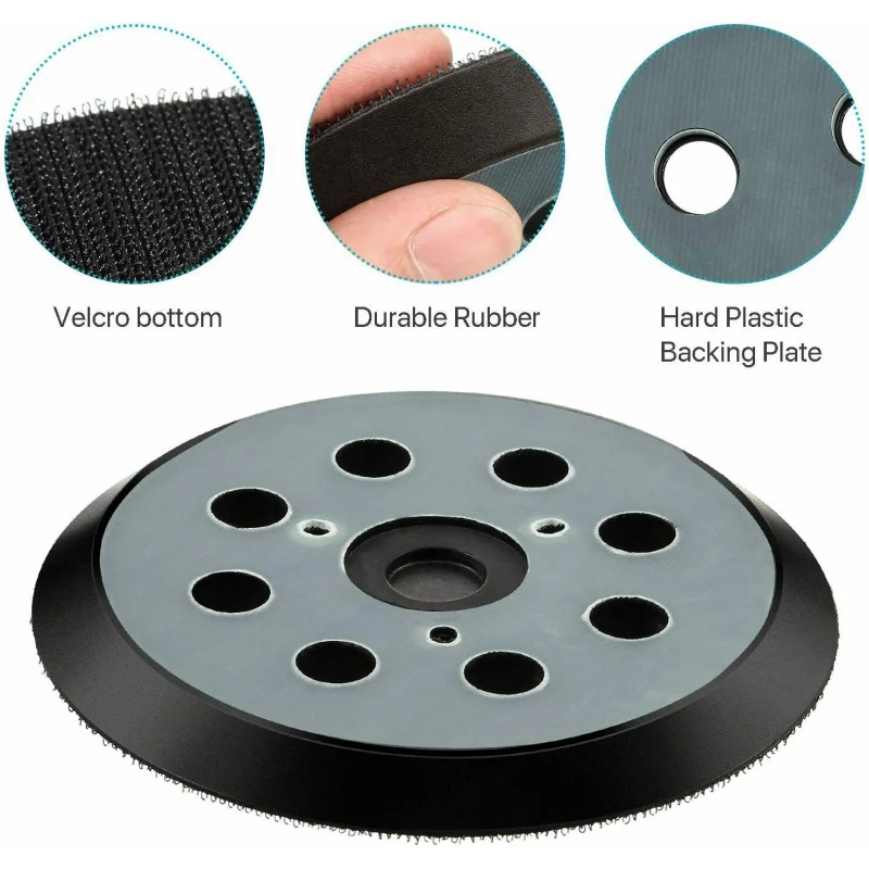 100pcs-carton 5 Inch Diamond Abrasive Disc PU Foam Hook & Loop Sander Pad Replacement for Porter Cable RSP26 round Polisher