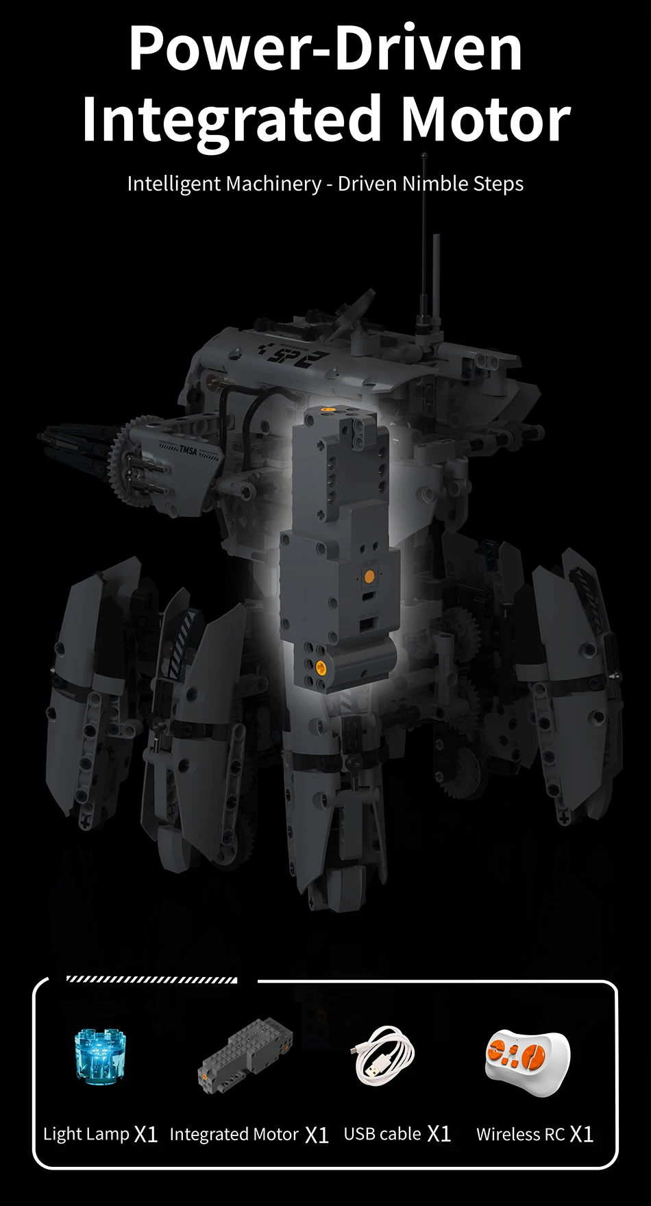 Technical Programming Hexapod Robot Science Fiction War Machine Building Blocks City Remote Control Robots MOC Bricks Toys Gift