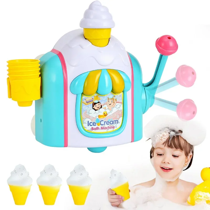 Ice Cream Bath ของเล่นเด็กโฟมเครื่องเล่นน้ํา Ice Cream Maker โฟมเล่นเครื่องดูดที่มีประสิทธิภาพ