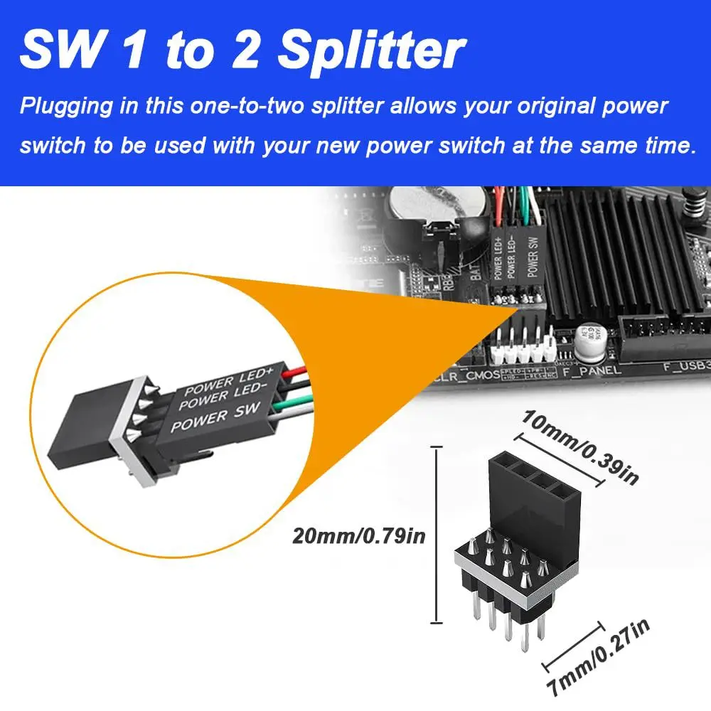 Computer Desktop Mobile Switch Button PC Motherboard External Boot On/Off Button Extension Cable Power On Button For Home Office