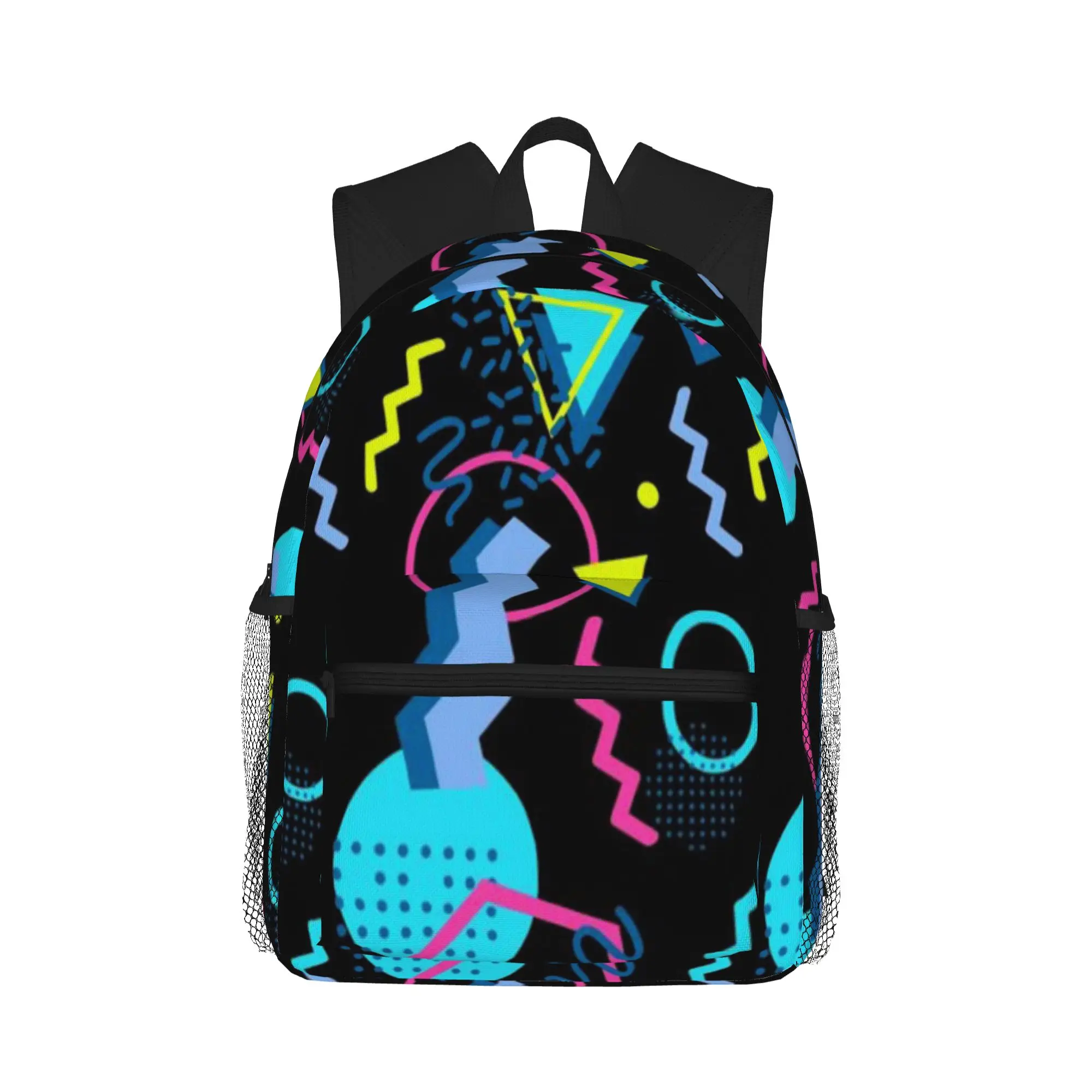 Retro Style 70s 80s 90s Memphis Style Abstract  Casual Backpack for Students and Adults Men's backpack