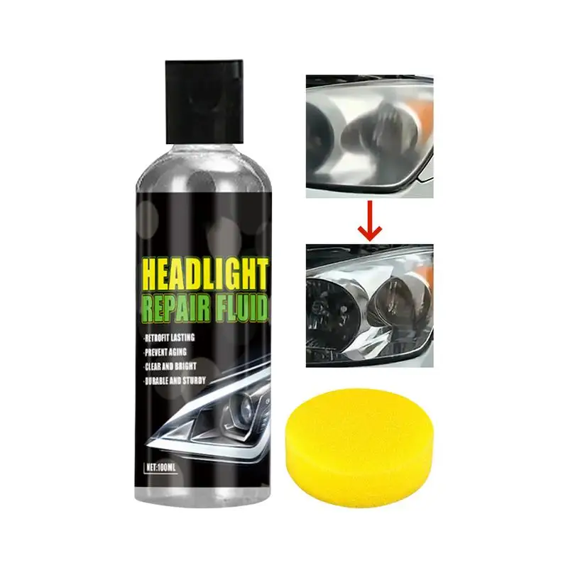 

Car Headlight Repair Fluid Headlight Restoration Liquid 100ml Lampshade Refurbishment Car Light Cleaner Fixes Yellowing