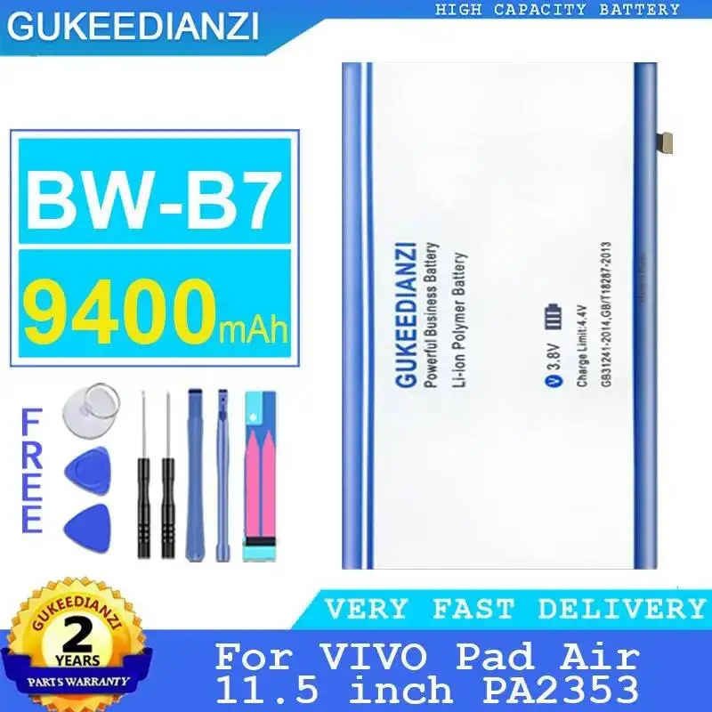

Tablet Battery Good Low-Temperature Performance 9400Mah BW-B7 For Vivo Pad Air 11.5 Inch PA2353