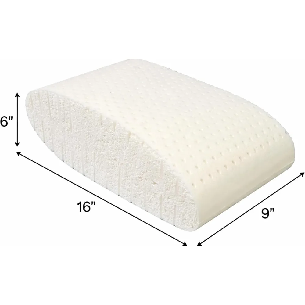 100% Talalay Latex Bed Pillow with Organic Cotton Cover, Travel Size 16x9x6 Inches, Soft, Pack of 1